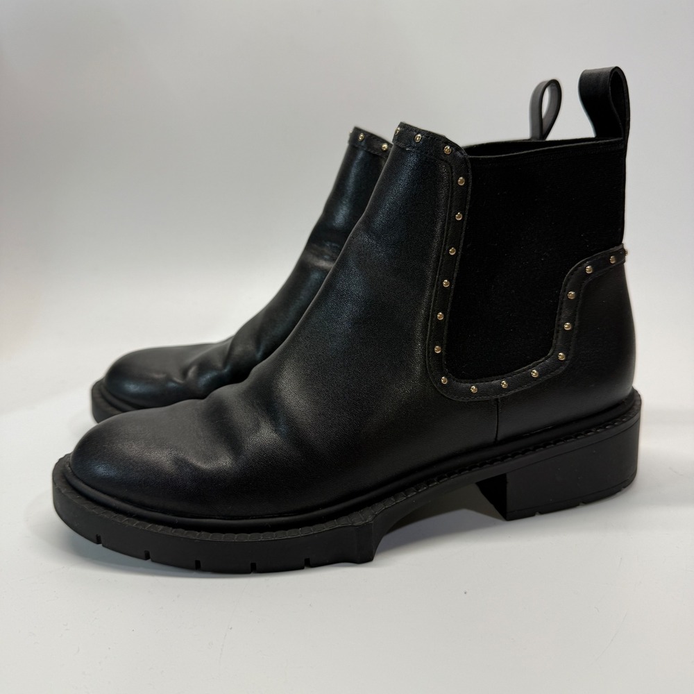 Coach Chelsea Boots Women 8B Black Studded Leather Lug Sole C5773 Y2K